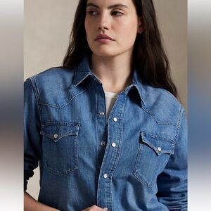 Beautiful denim dress shirt for women